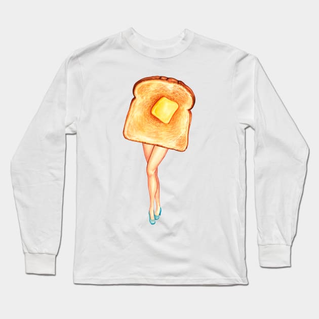 Toast Pin-Up Long Sleeve T-Shirt by KellyGilleran